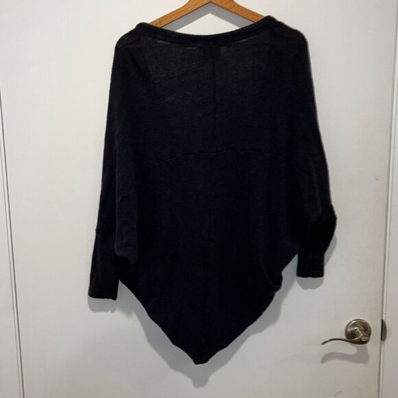 Anthropologie Black Tie-Front Cardigan Sweater By Saturday/Sunday Cotton/Polyest - Picture 7 of 11